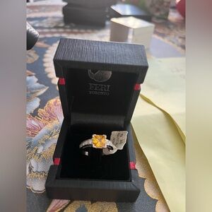 Feri Toronto Silver Ring with Yellow Gemstone‎